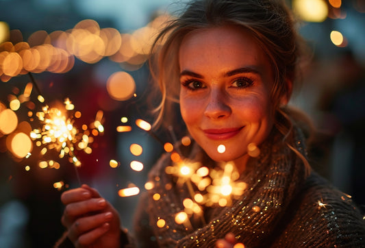 happy new year celebrations, fireworks, sparkles, happy people