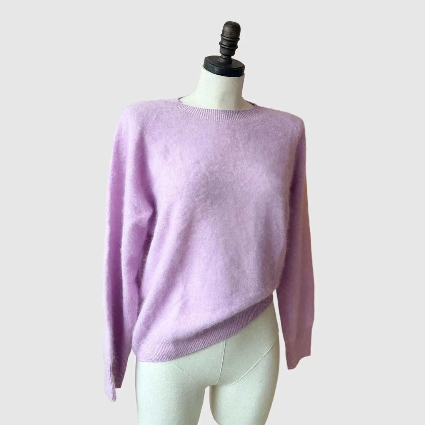 Lavender Pink Brushed cashmere pullover top | Small/Medium