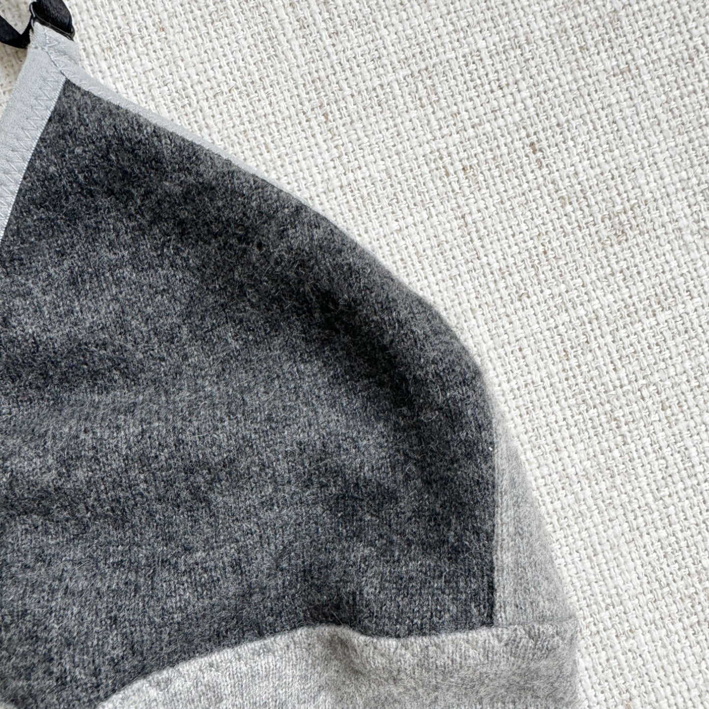 soft grey cashmere long bra, made in Canada wool and cashmere lingerie