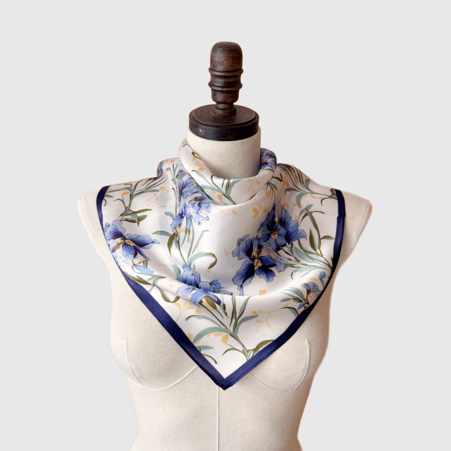 Wild Irises Floral Silk Neck Scarf | Silk Summer Neck Tie