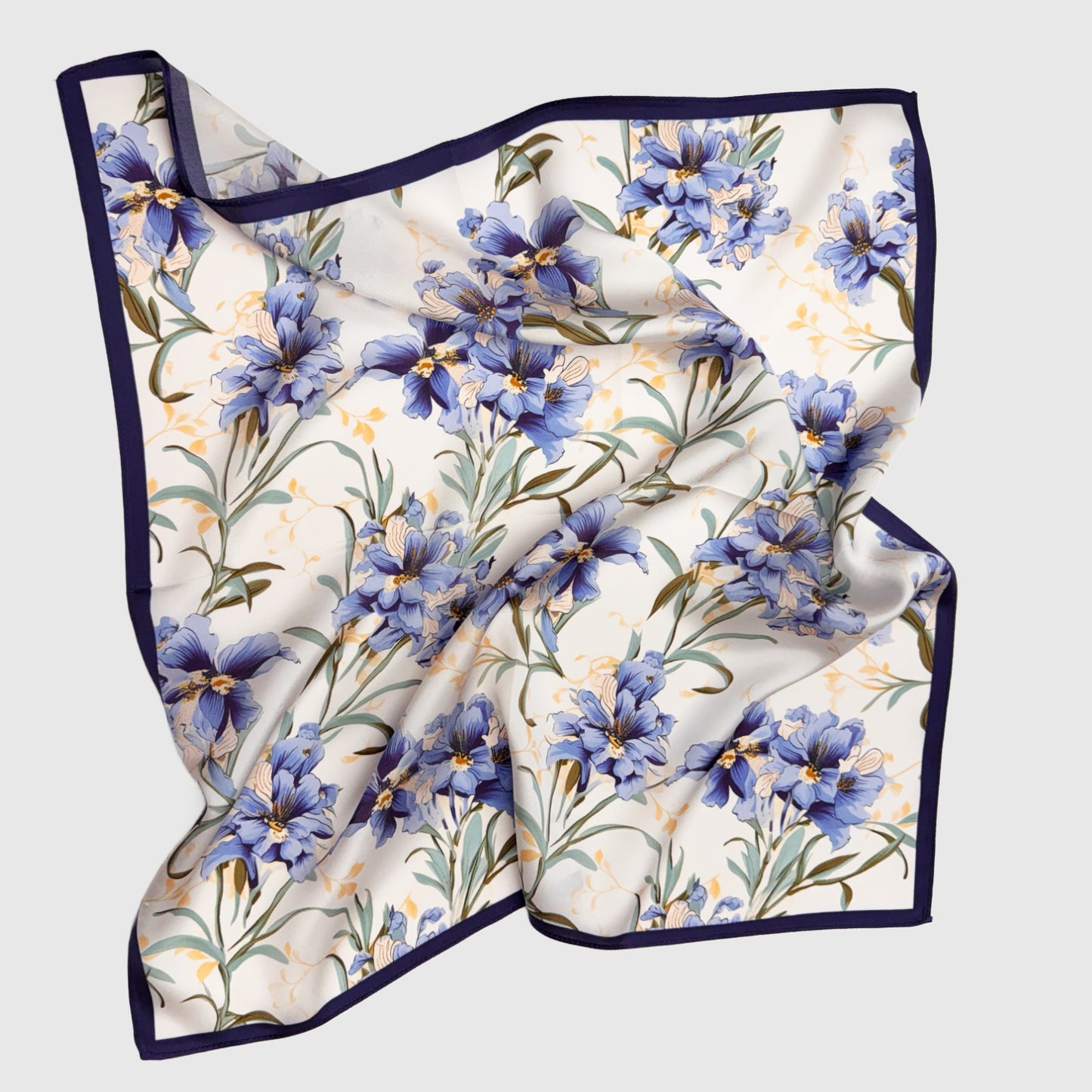 Wild Irises Floral Silk Neck Scarf | Silk Summer Neck Tie