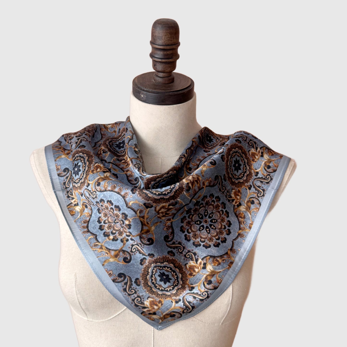 Mosaic Floral Silk Neck Scarf | Silk Summer Neck Wrap