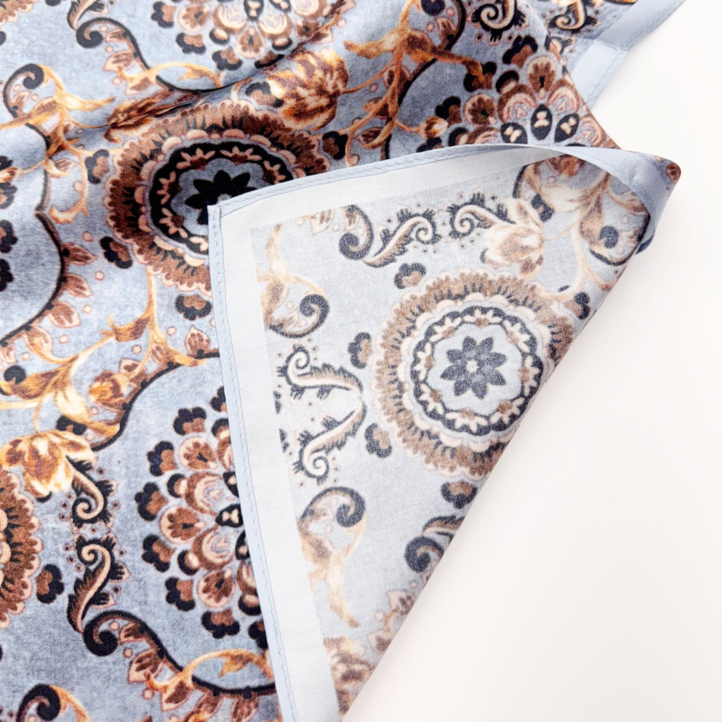 Mosaic Floral Silk Neck Scarf | Silk Summer Neck Wrap