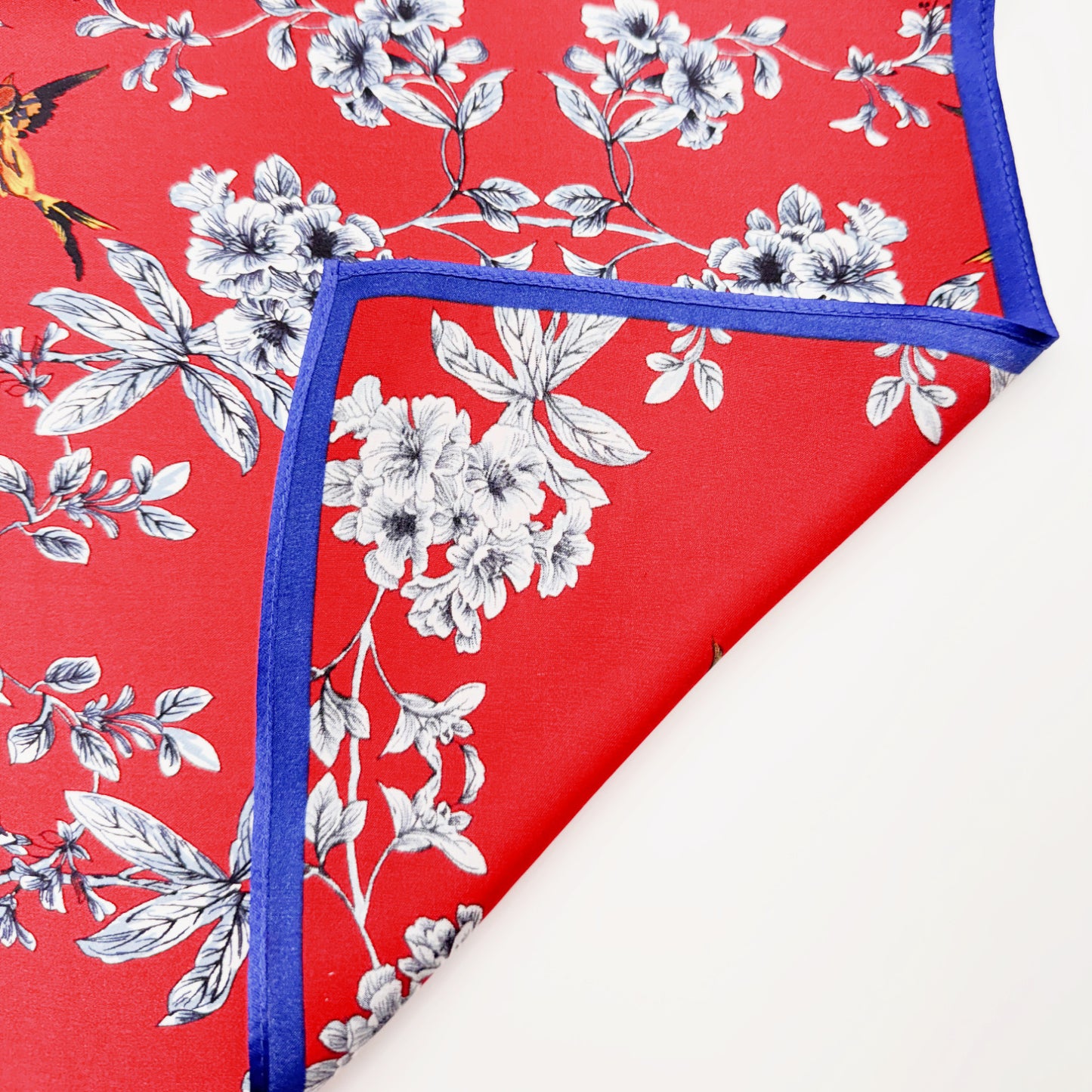 Red and Blue Silk Neck Scarf | Silk Summer Neck Wrap