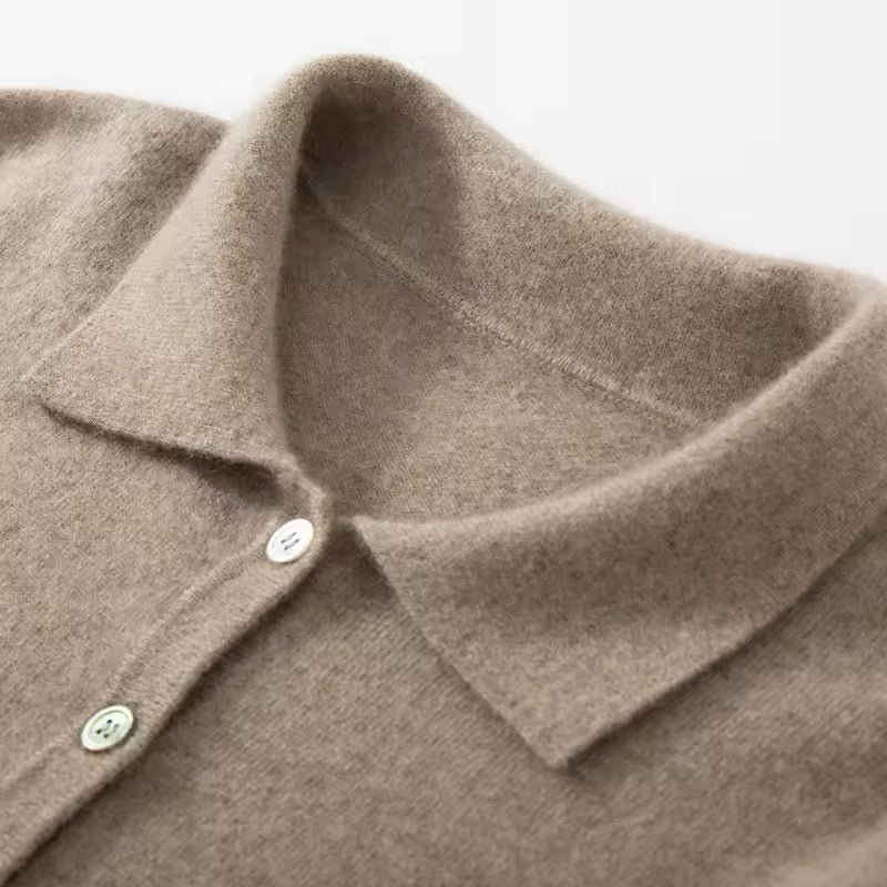 Cashmere Button-up Cardigan Shirt | Women’s cashmere knitwear