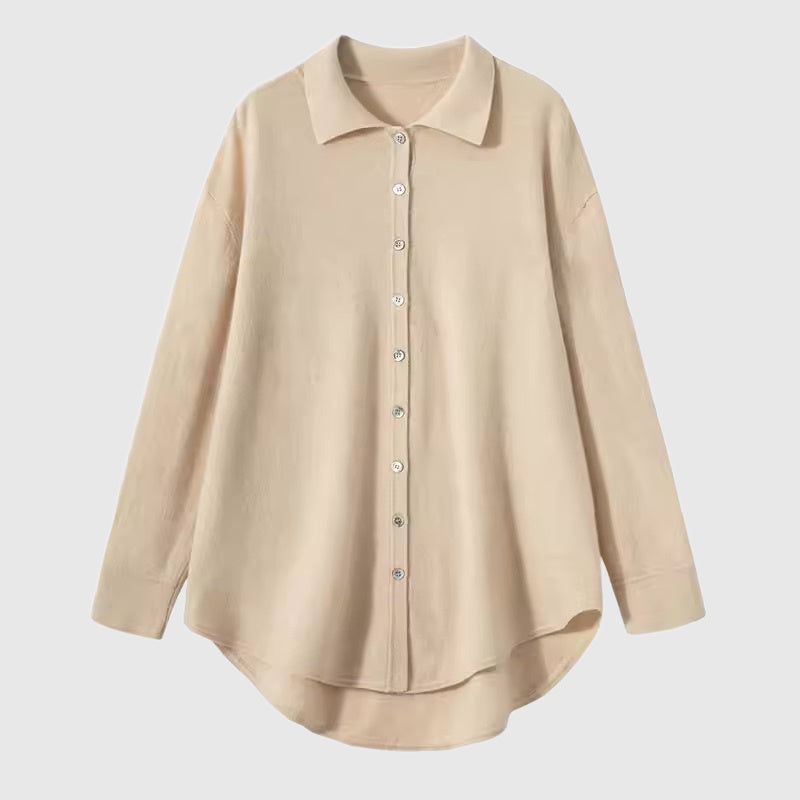 Cashmere Button-up Cardigan Shirt | Women’s cashmere knitwear