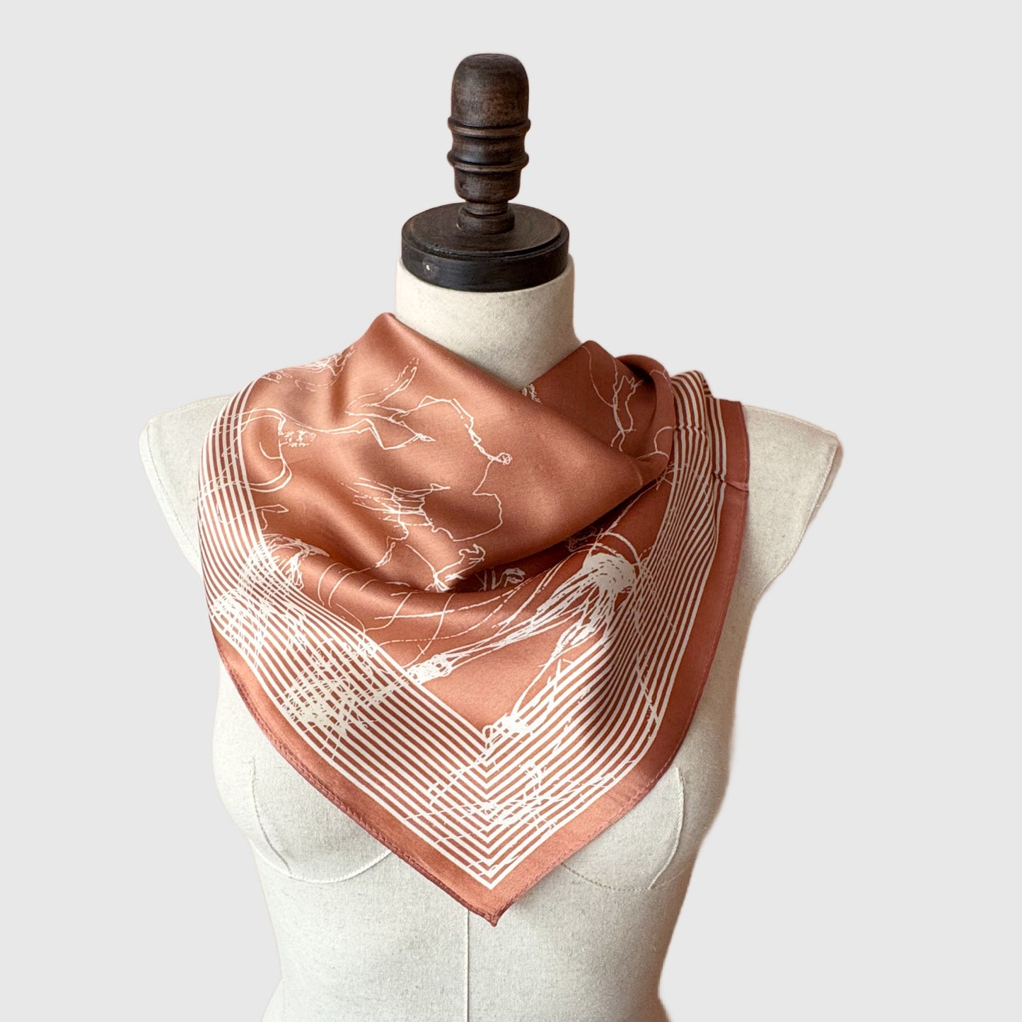 Blush Rose Silk Neck Scarf | Silk Bandana Neck Wrap
