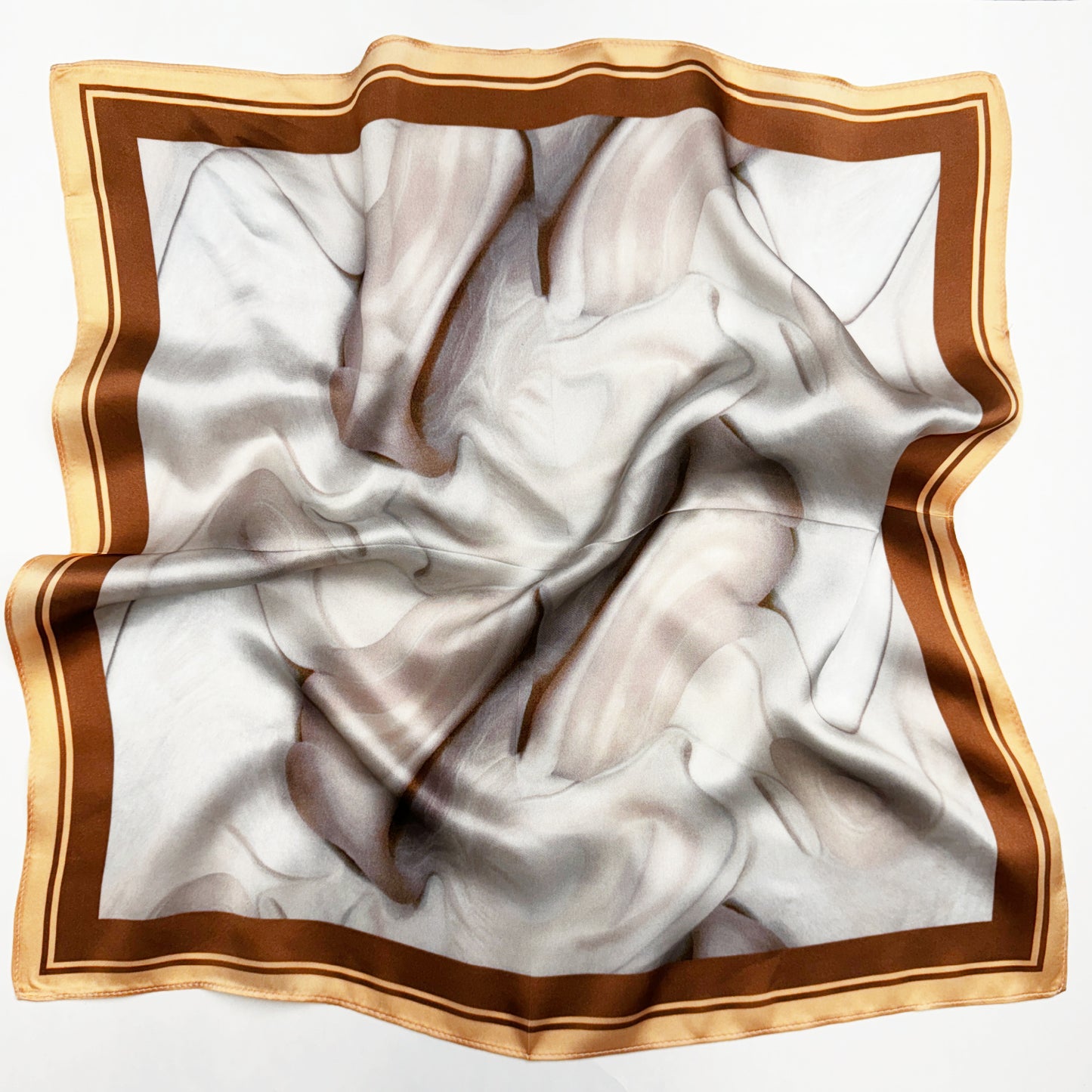 Taupe Grey Silk Neck Scarf | Silk Bandana Neck Wrap