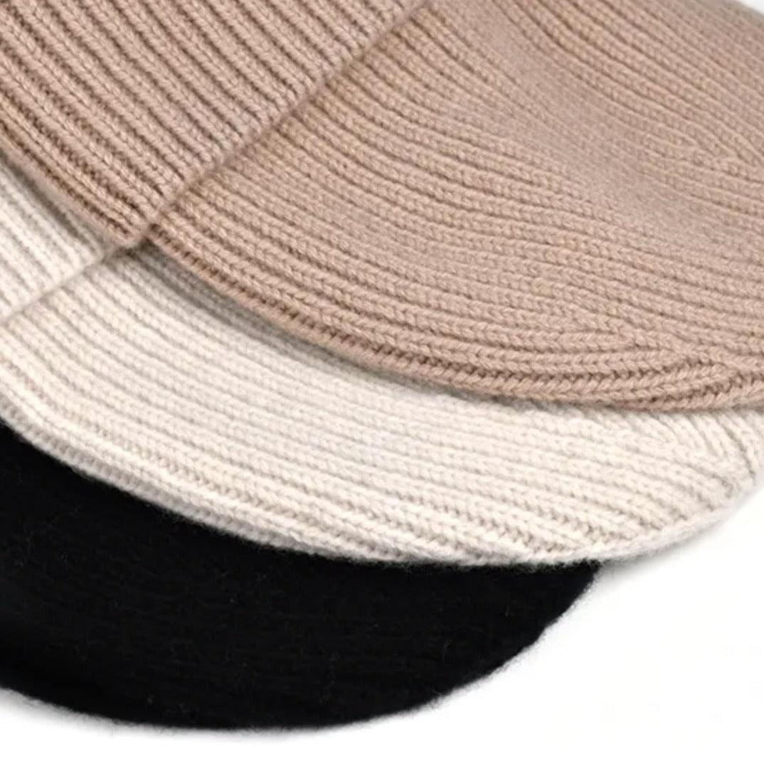 merino wool beanies in neutral colors