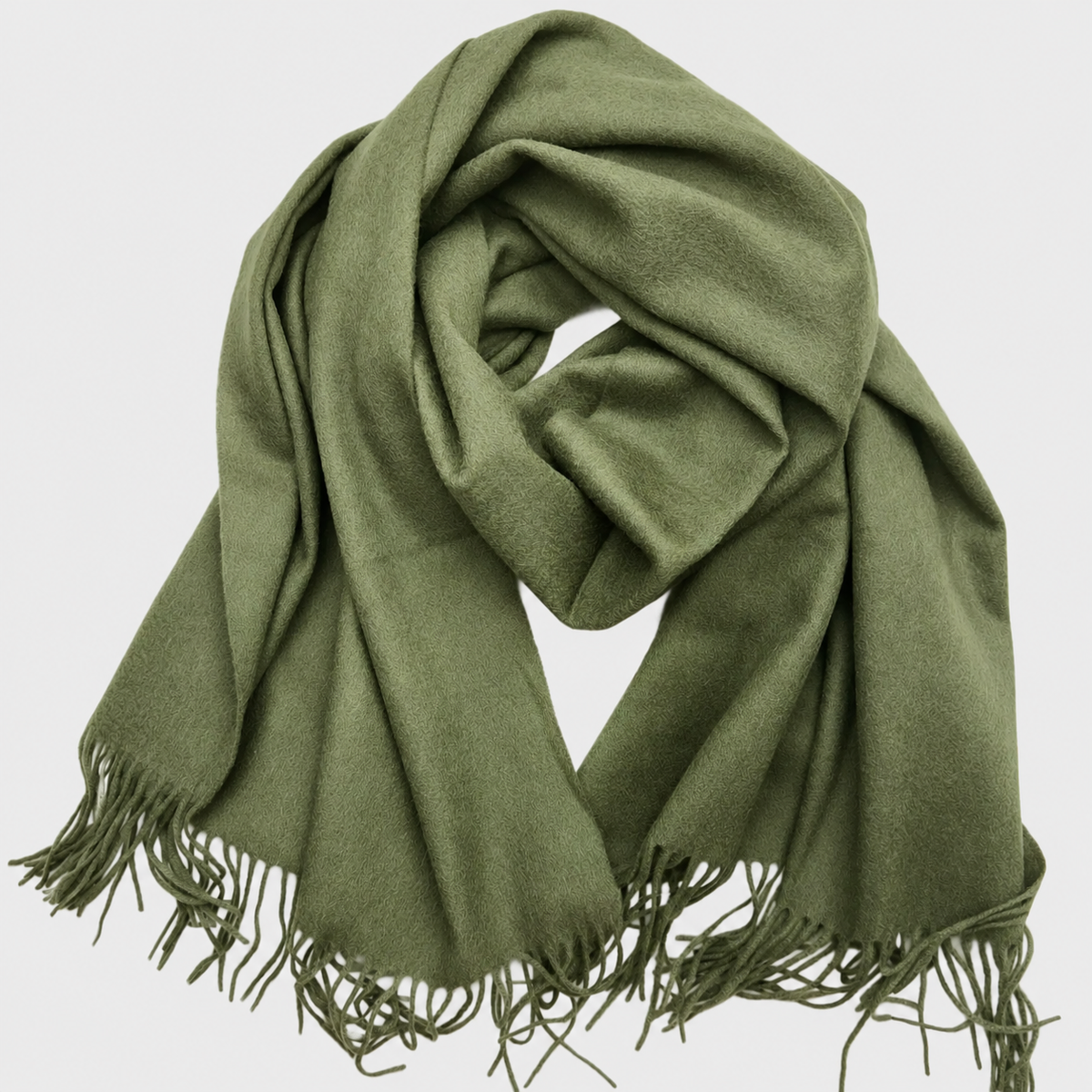 CLEARANCE Oversized lambswool scarf in Olive Green