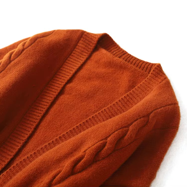 Belted merino wool cardigan with pockets | 3 Colors | Women's wool knitwear