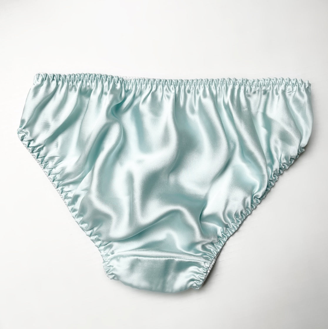 Light Blue women's silk underwear, Made in Canada silk lingerie