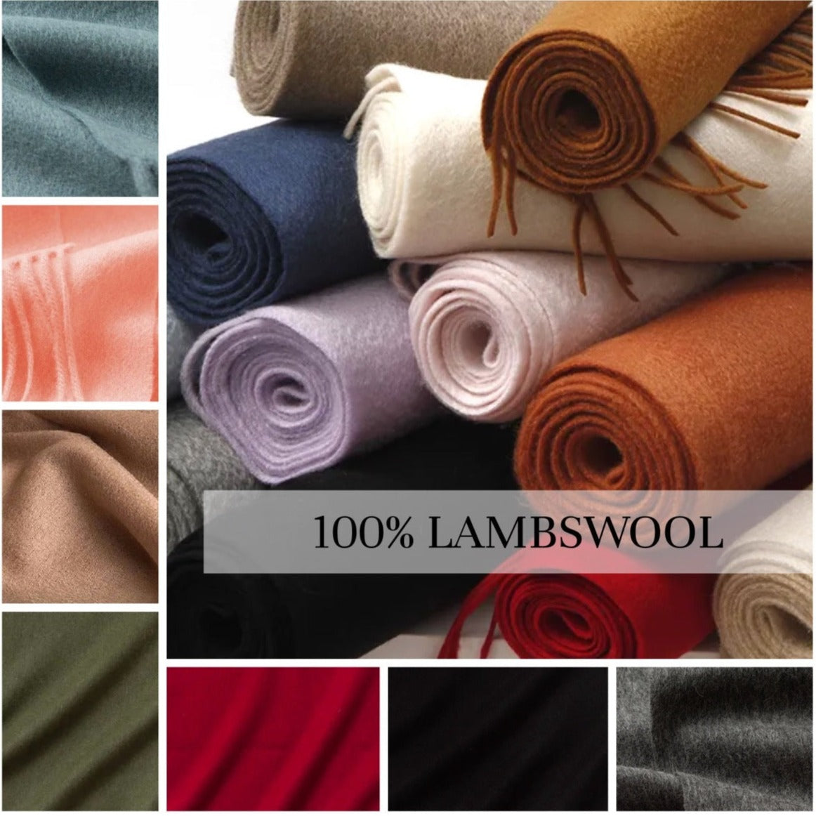 long lambs wool scarf | long wool winter scarf
