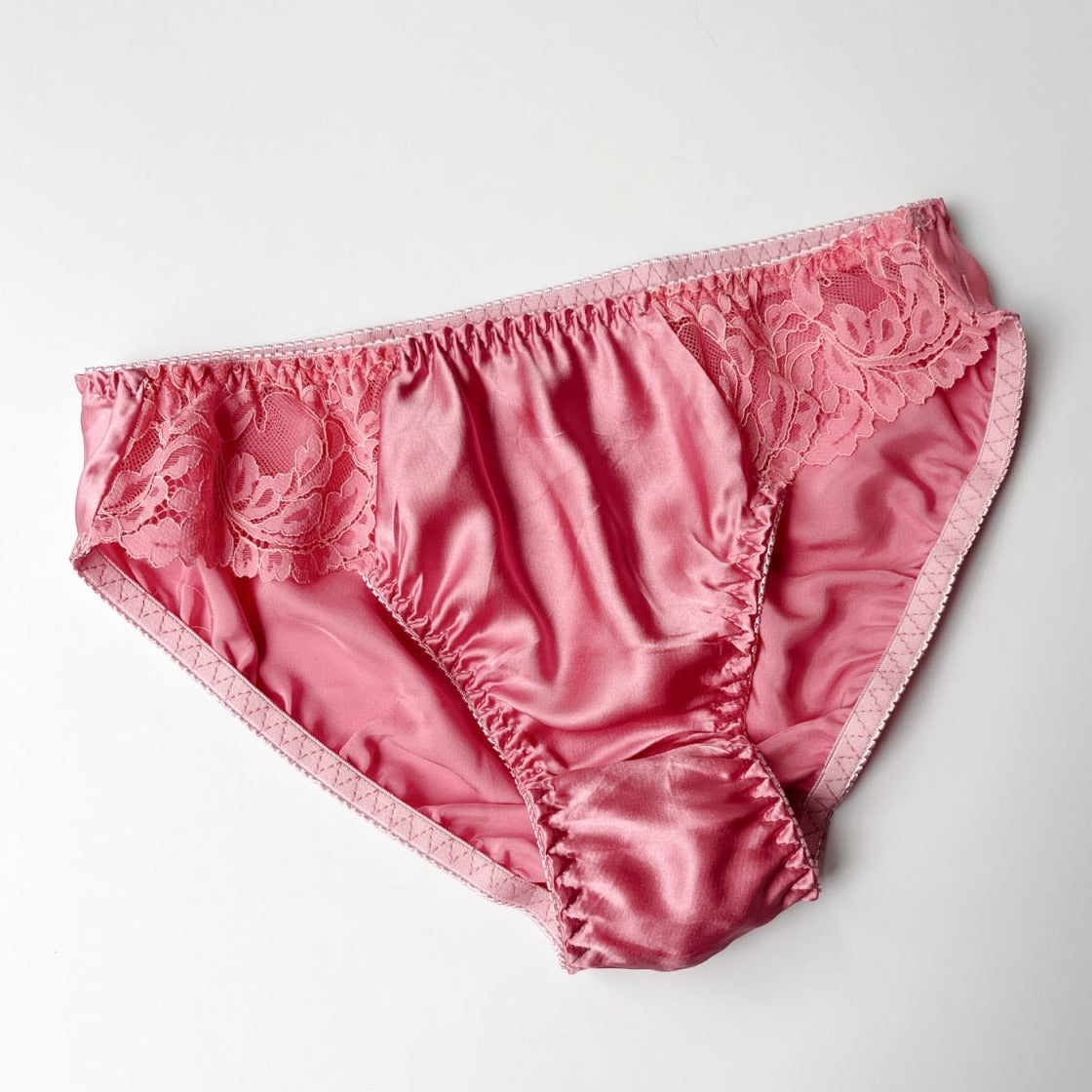 watermelon pink pure silk underwear for women, silk panties, made in Canada silk lingerie and apparel