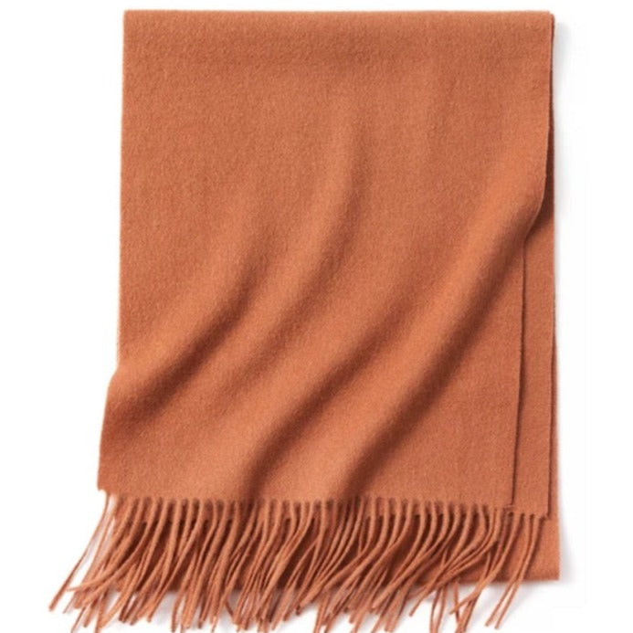 caramel lambs wool scarf | long wool winter scarf