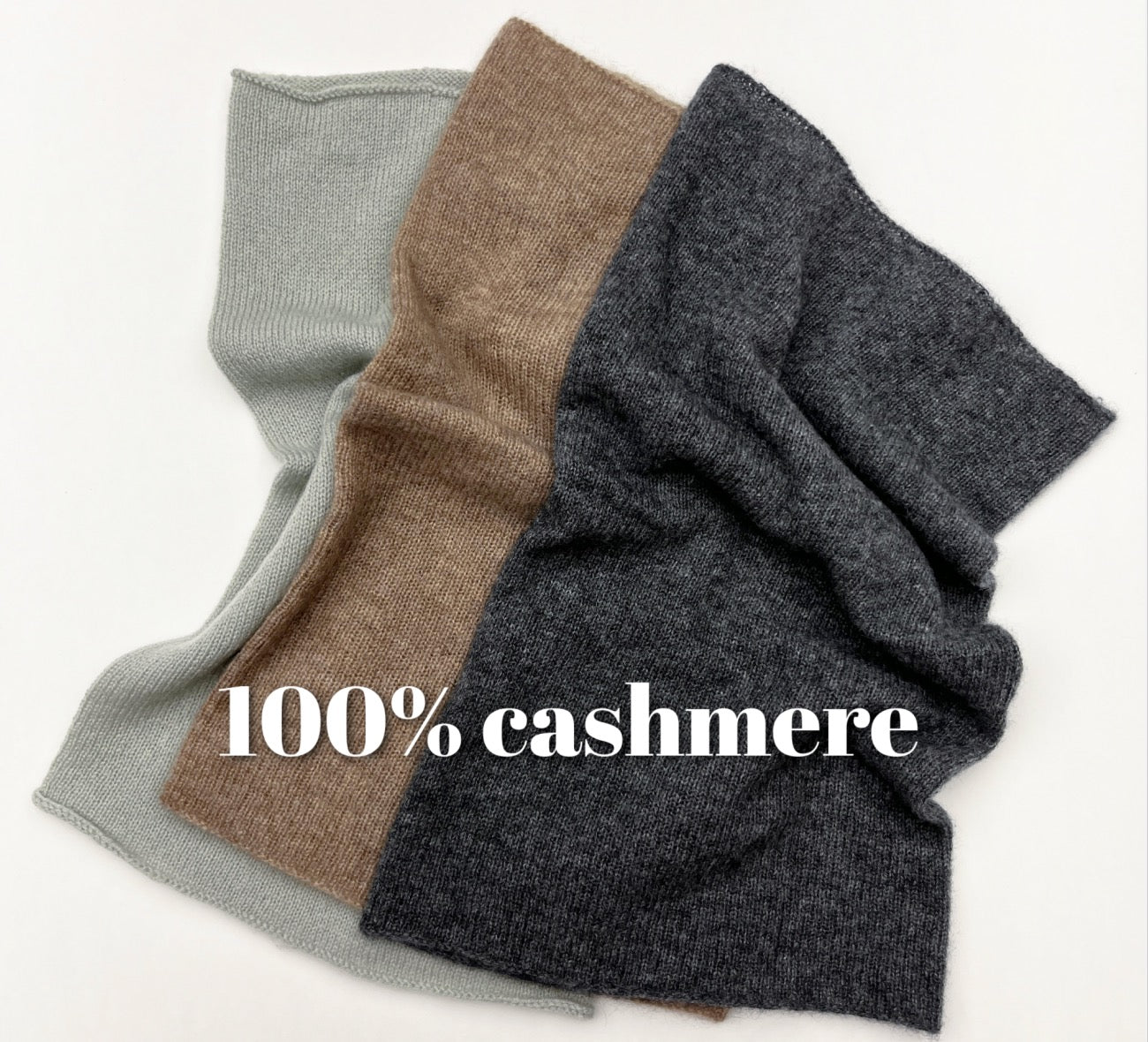 100% Cashmere knit circle scarf | Cashmere winter accessories