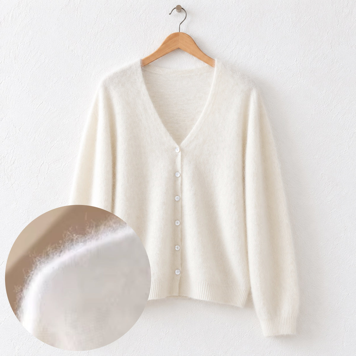 Brushed cashmere cardigan
