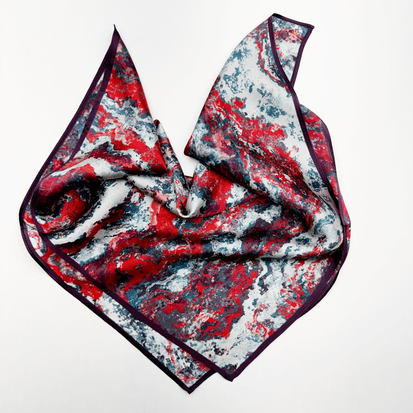 Shop modern Pure Silk Wrap, Authentic Silk Navy Burgundy Headband, Silk Kerchief, Silk Hair Wrap, Contemporary Silk Shawl | | Blossom of Eden by Econica