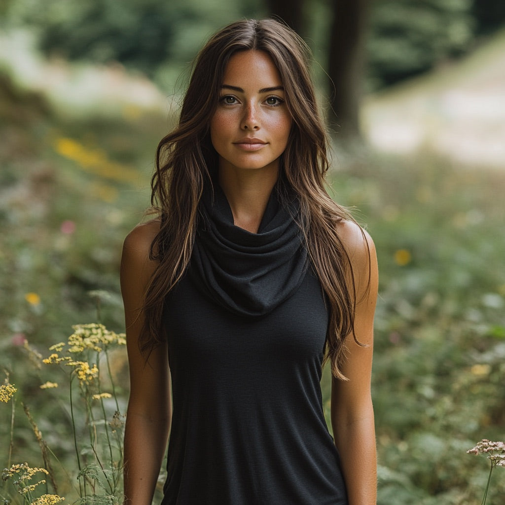 Sleeveless cowl dress