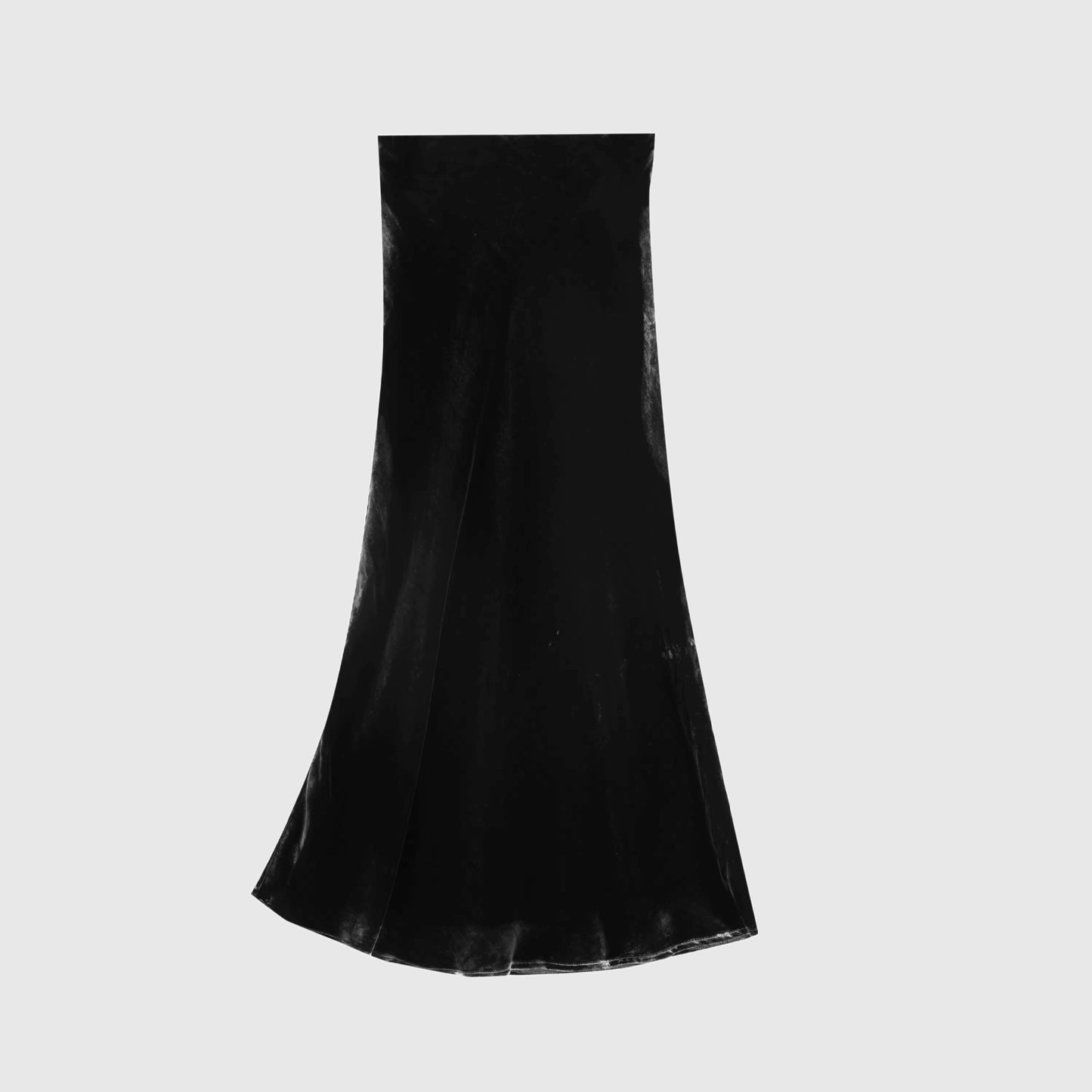 Long Mermaid Skirt in crushed silk velvet | Evening skirt in natural Mulberry Silk