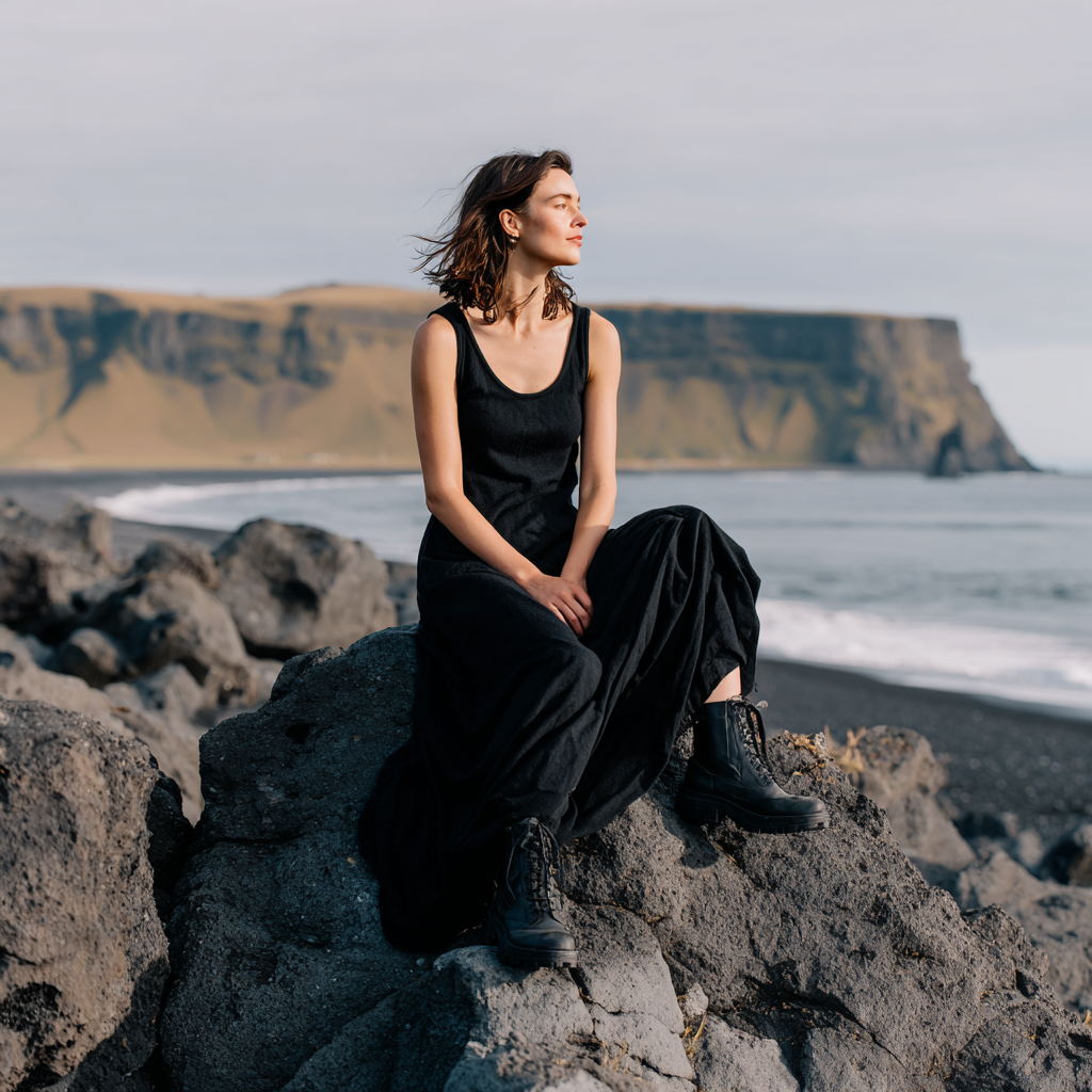 Flare Maxi Dress | Organic Cotton Knit or Merino Wool Jersey | Handmade in Canada