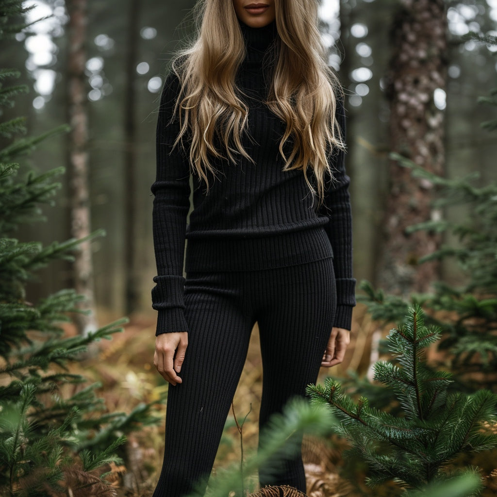 black cashmere leggings