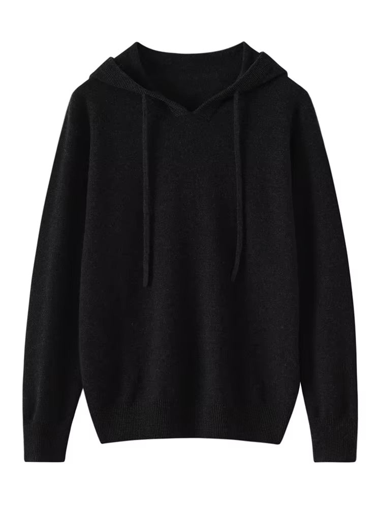 Cashmere knit hooded top | 15 Colors