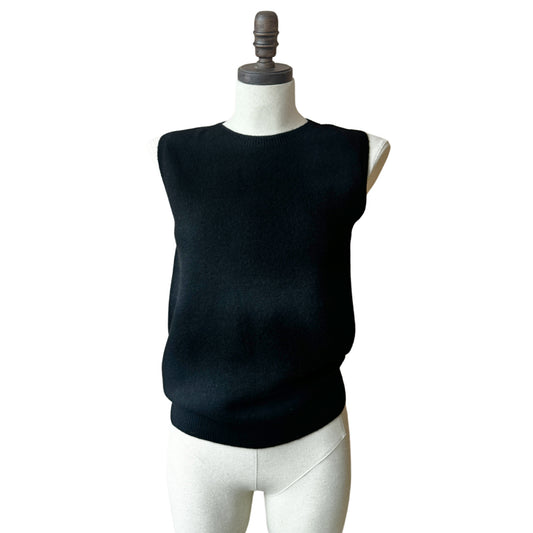 black merino wool sleeveless top