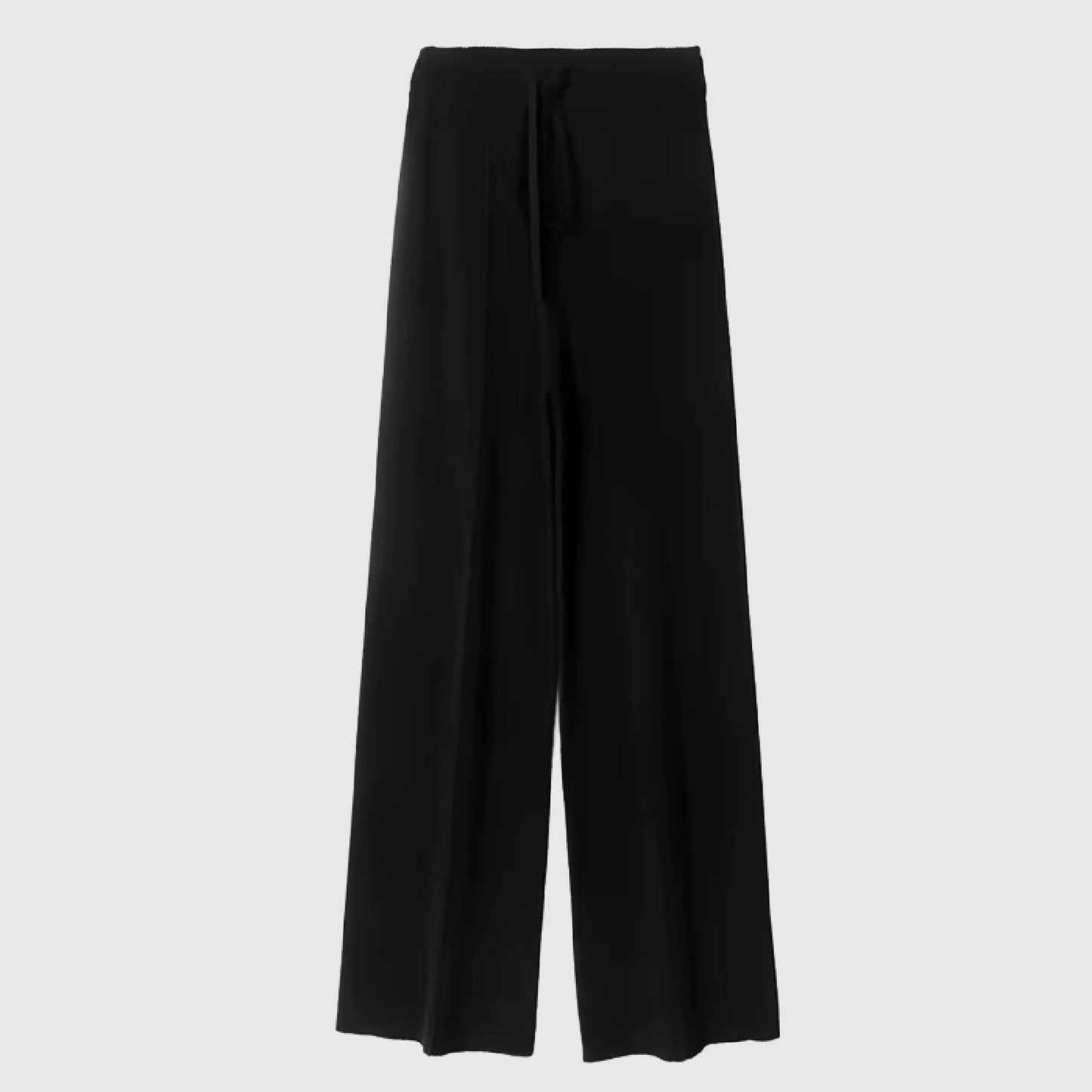 Wide leg drawstring pants | Women's merino wool casual clothing