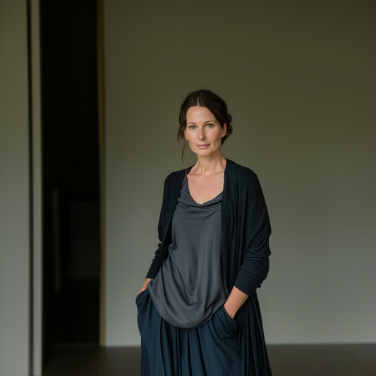 Made-to-measure Long organic cotton robe | Relaxed fit