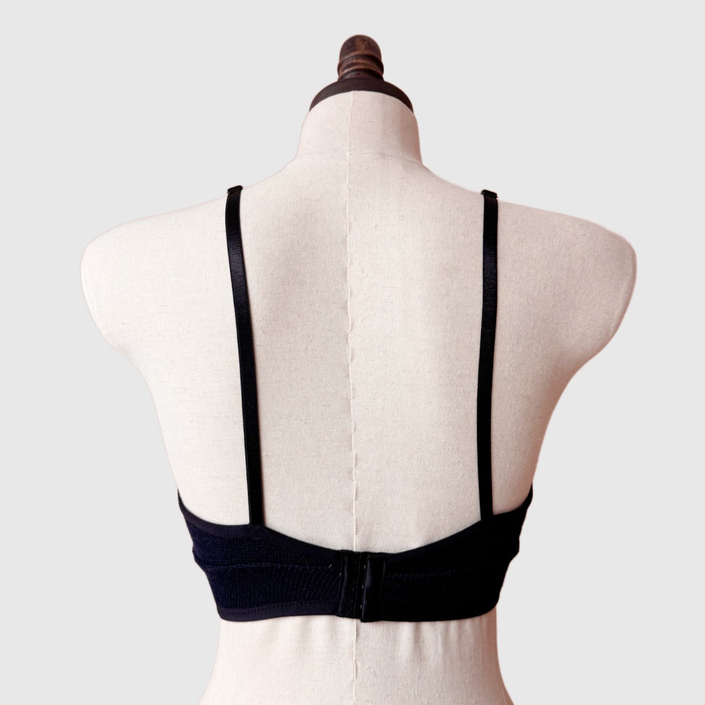 Navy Blue Merino Wool Long Bra Medium Cup C/D | Handmade in Canada merino wool underwear and lingerie