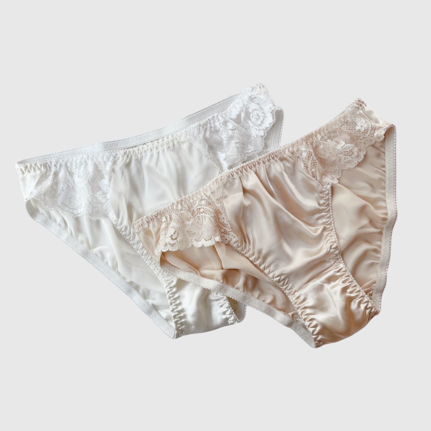 Silky Frilly Panties - Ivory White