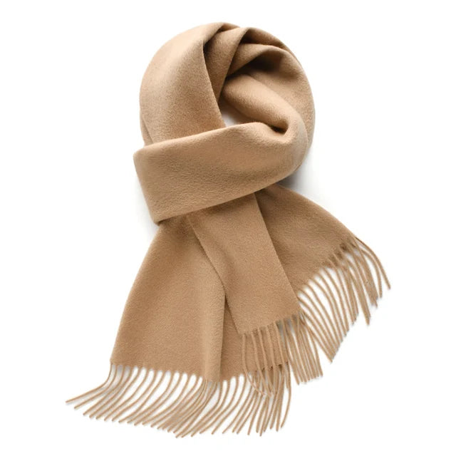 Cashmere long scarf with tassels