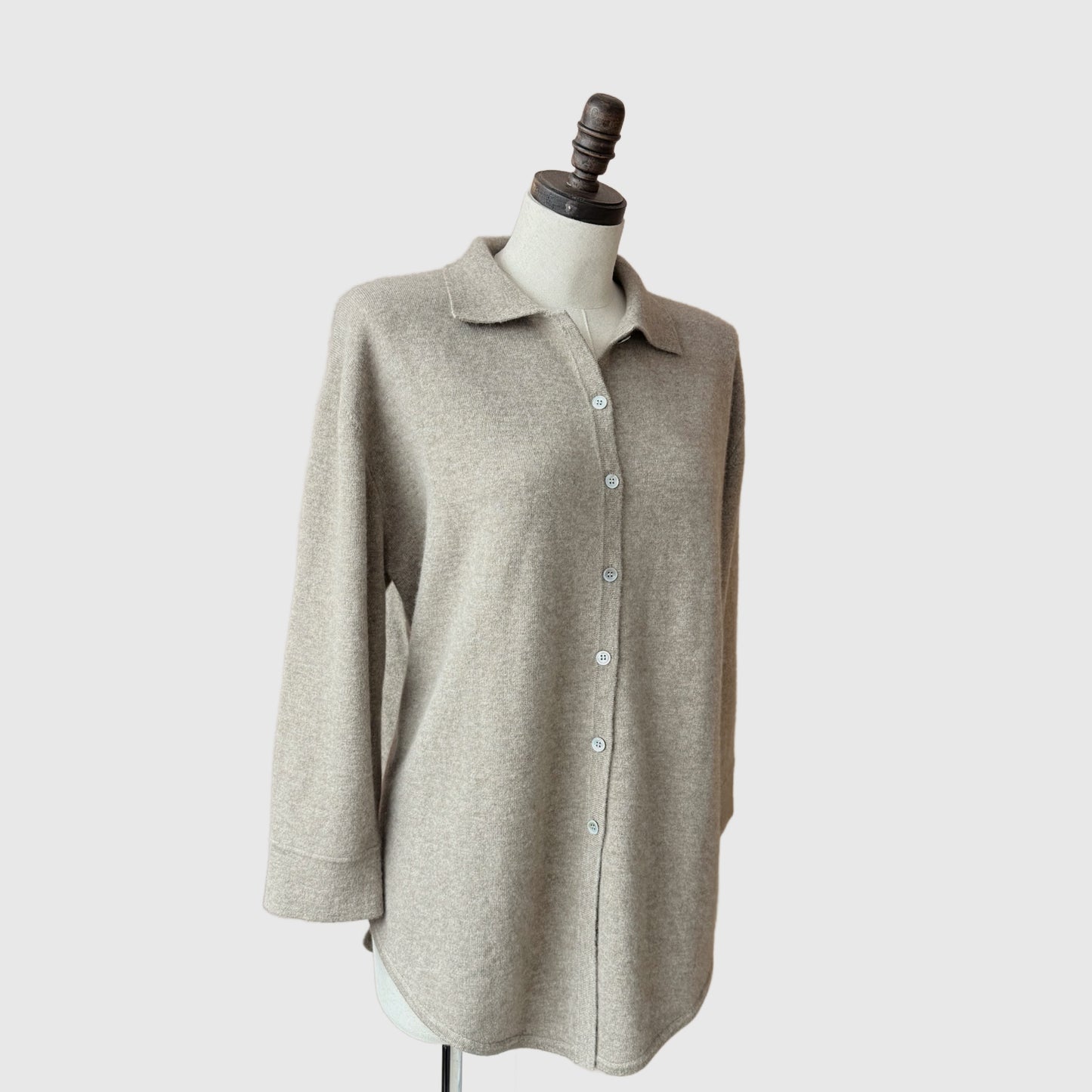 Cashmere Button-up Cardigan Shirt | Women’s cashmere knitwear