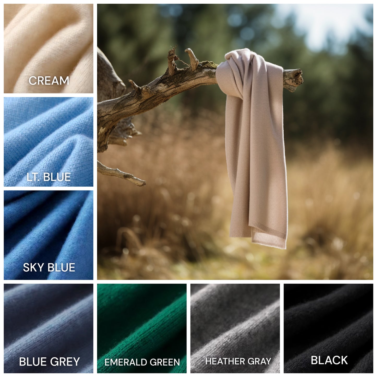Natural Cashmere scarf | Cashmere scarves and wraps by Econica