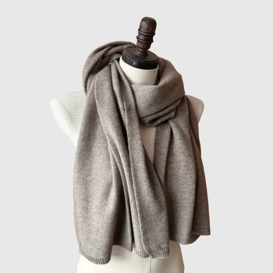 Long Taupe Cashmere scarf | Cashmere scarves and wraps by Econica