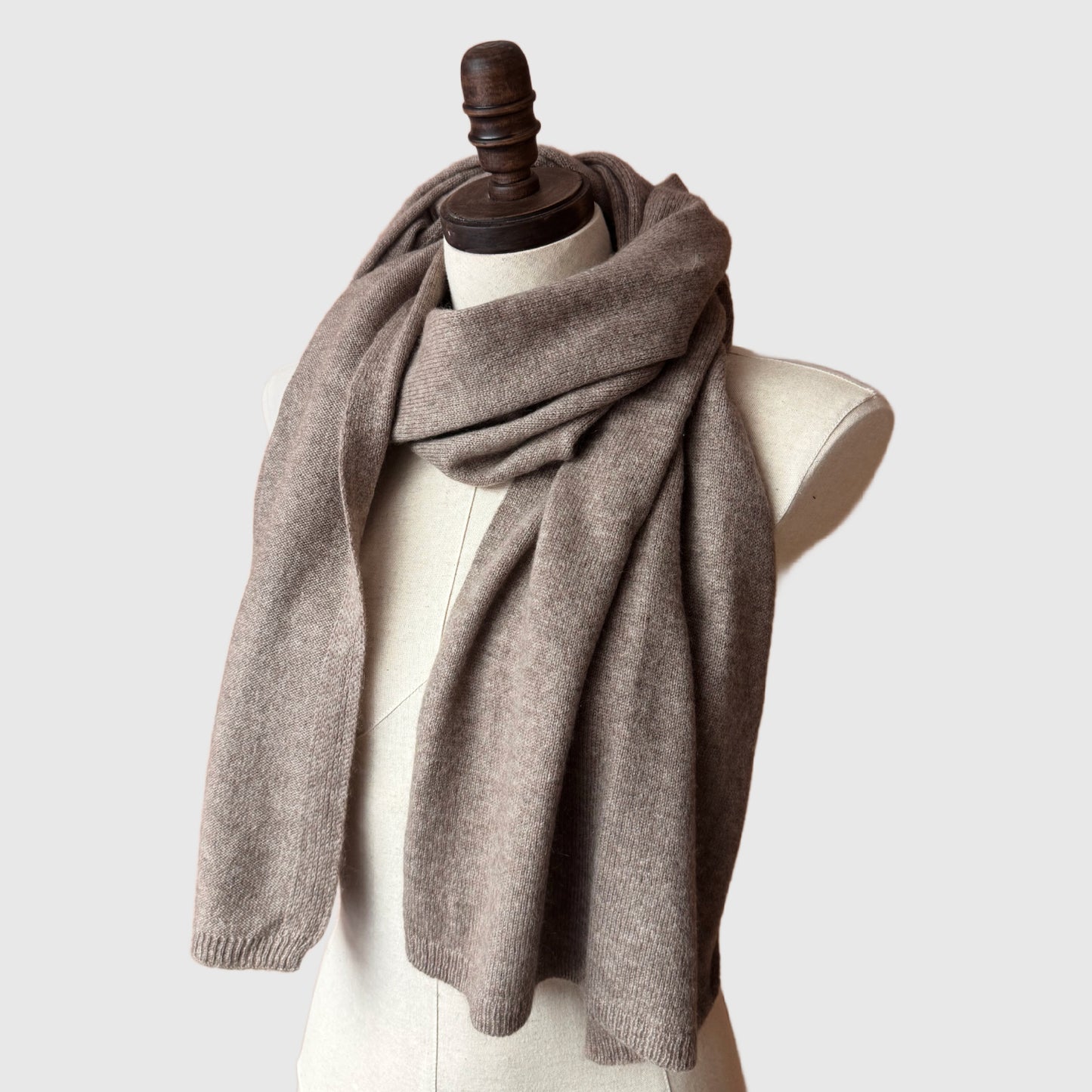 Long Taupe Cashmere scarf | Cashmere scarves and wraps by Econica