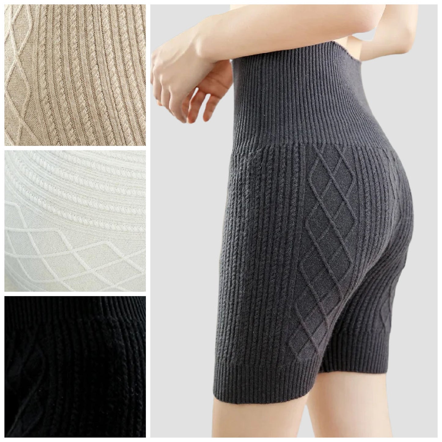 shop best 100% cashmere biker shorts for women, cropped leggings, short cashmere bike shorts, made in Canada cashmere underwear for women