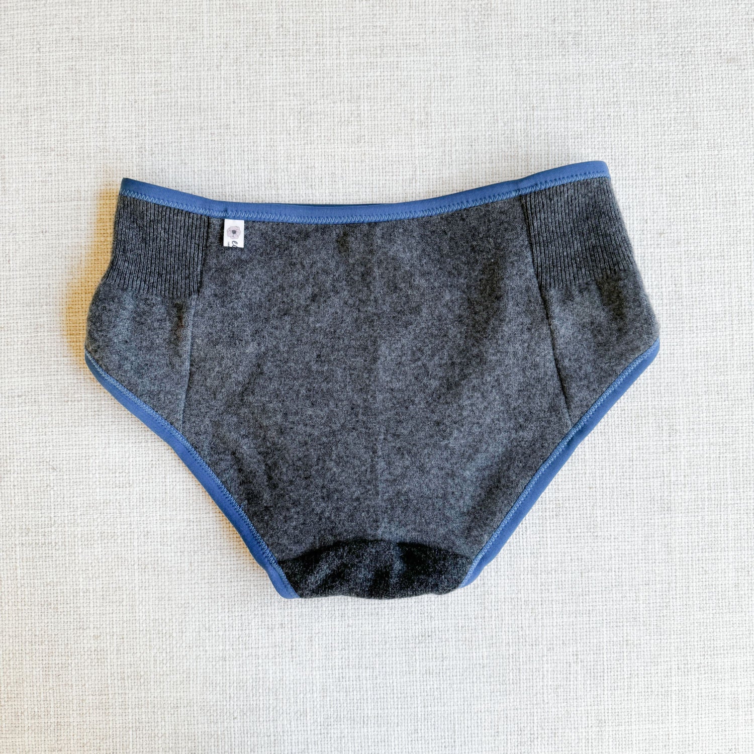 grey cashmere french brief, cashmere underwear for women