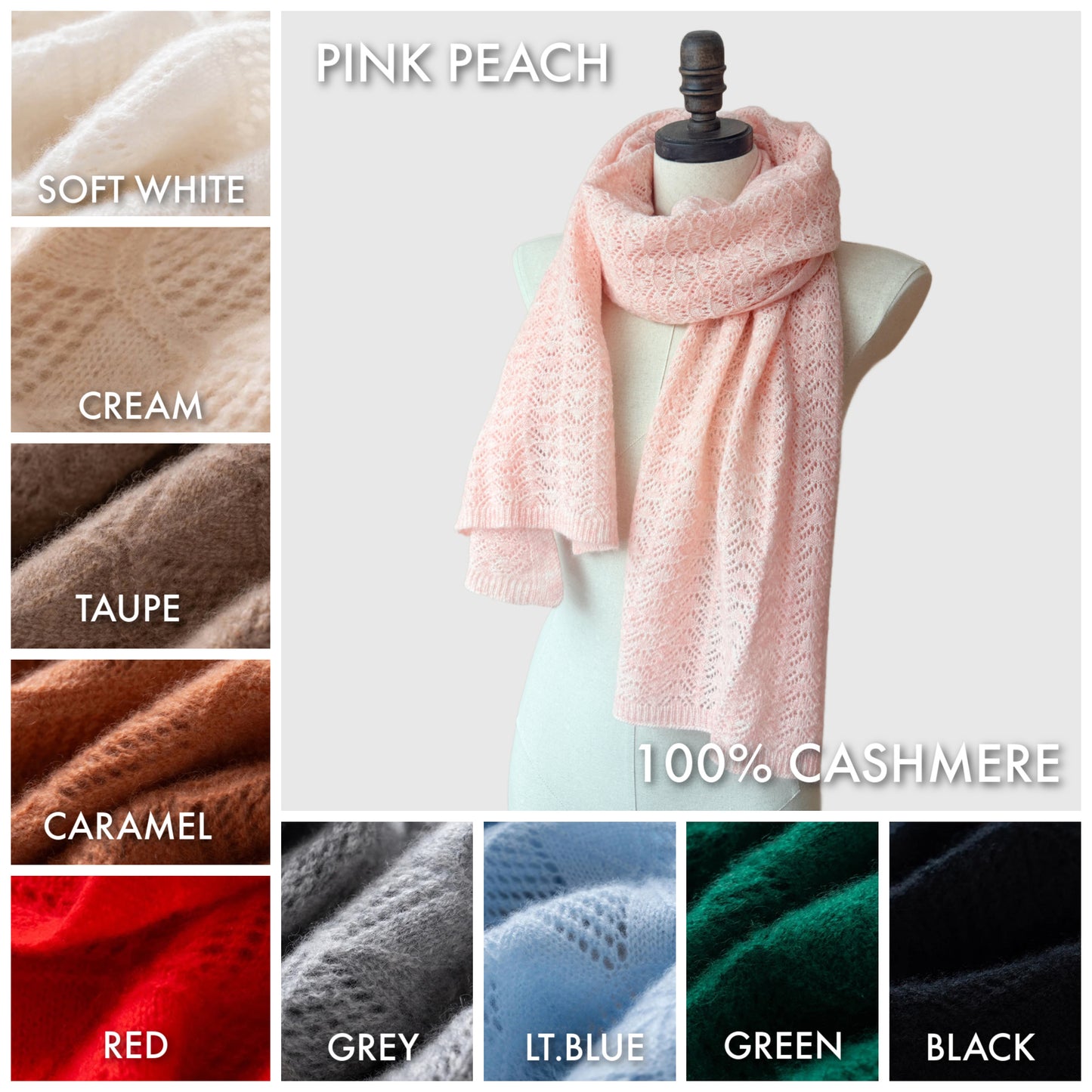 Long Cashmere scarf | 10 Colors | Cashmere accessories by Econica