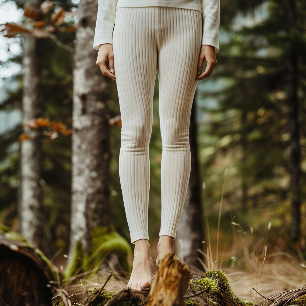 natural cashmere knit pants