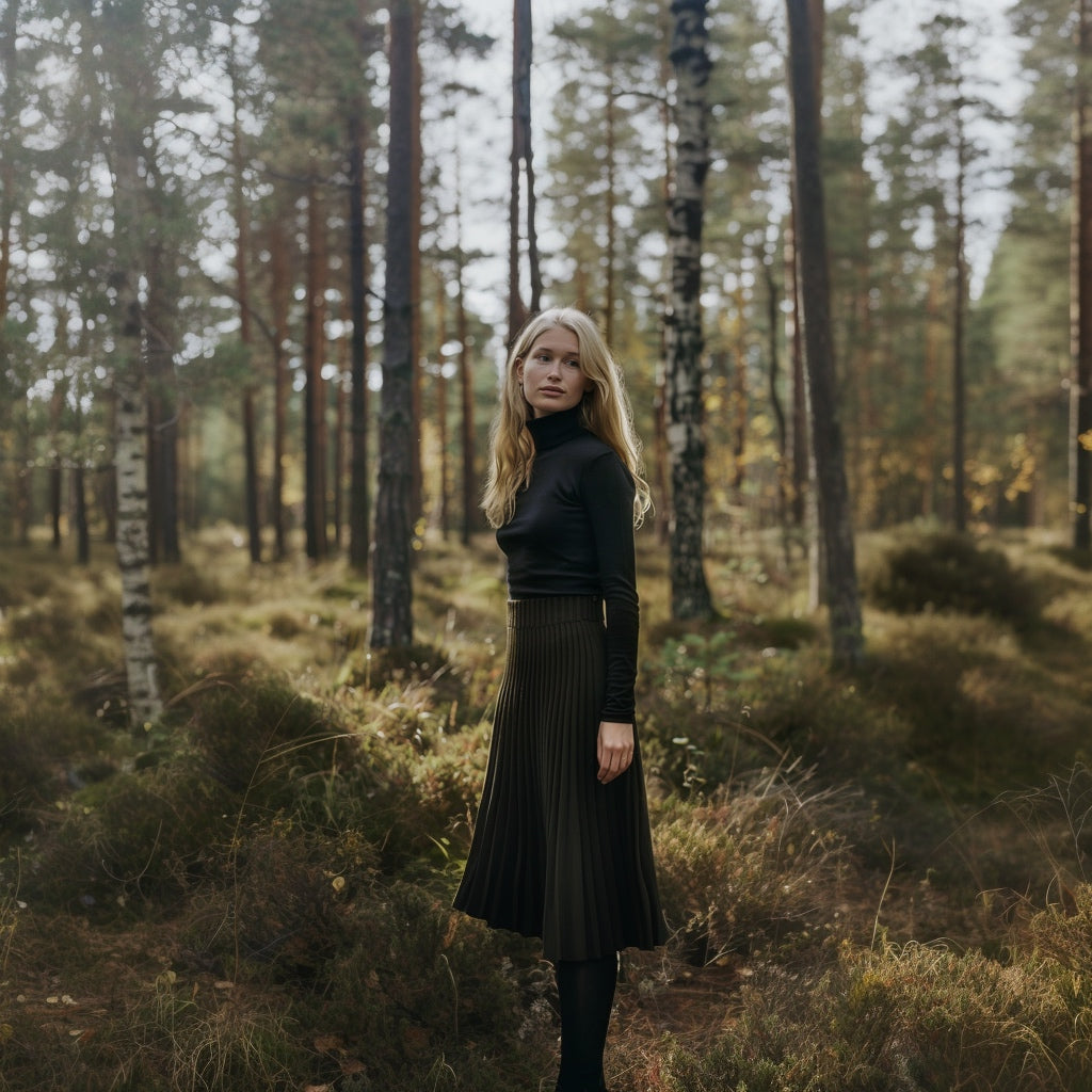 olive green skirt cashmere
