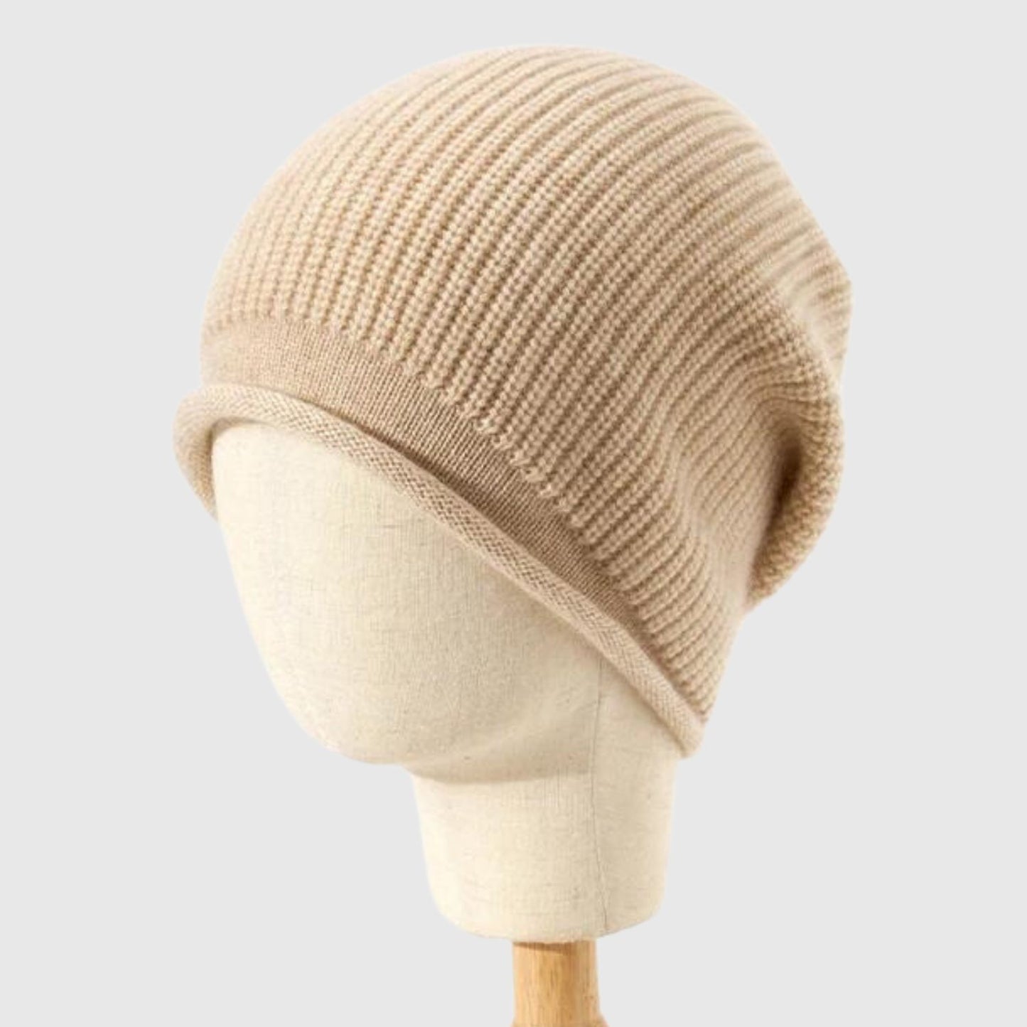 cashmere hat with rolled hem
