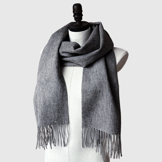 Charcoal Grey Lambswool scarf | 16 Colors | Wool Scarves and Shawls by Econica