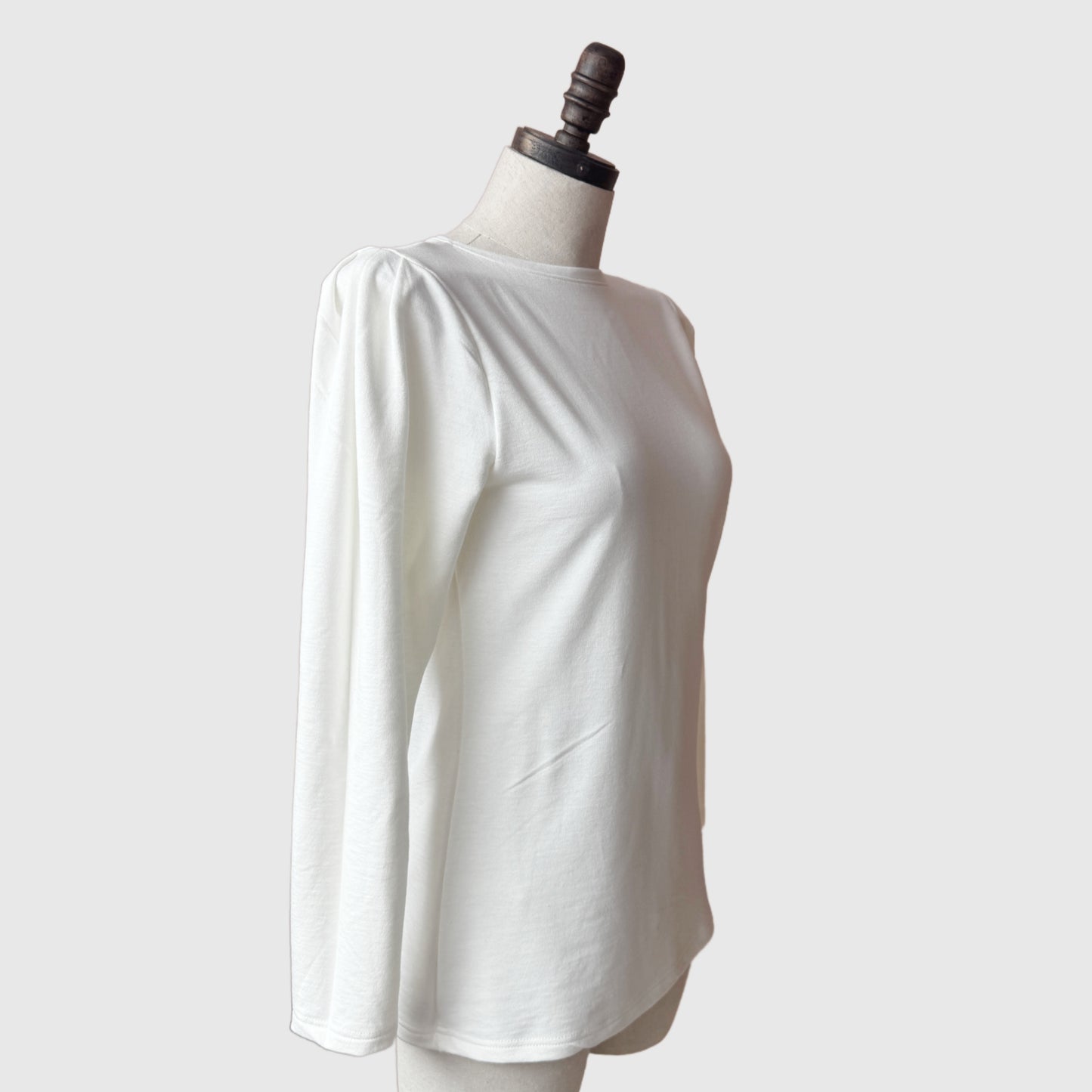 Cinched sleeves women's top - organic cotton or wool jersey