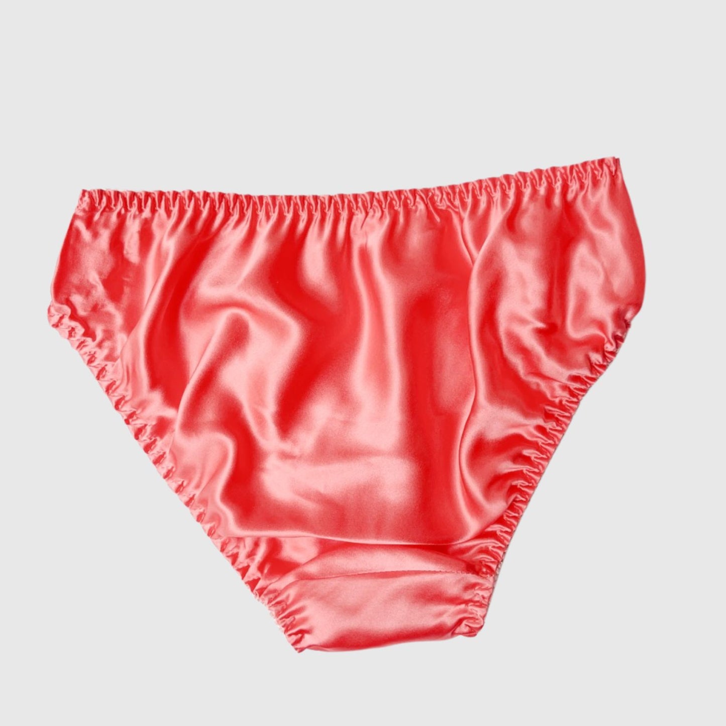 coral natural silk bikini underwear, made in Canada women's silk lingerie