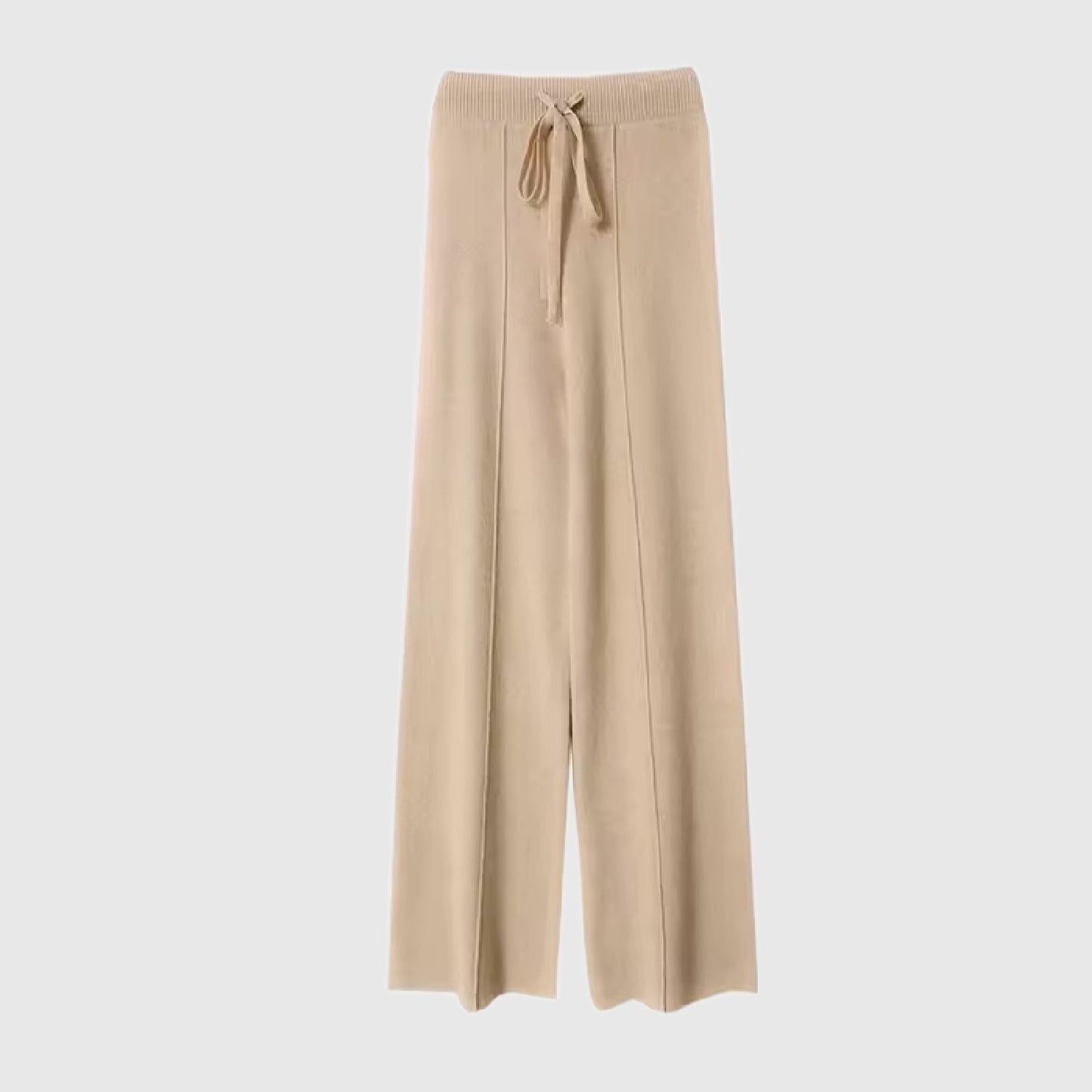 Wide leg drawstring pants | Women's merino wool casual clothing