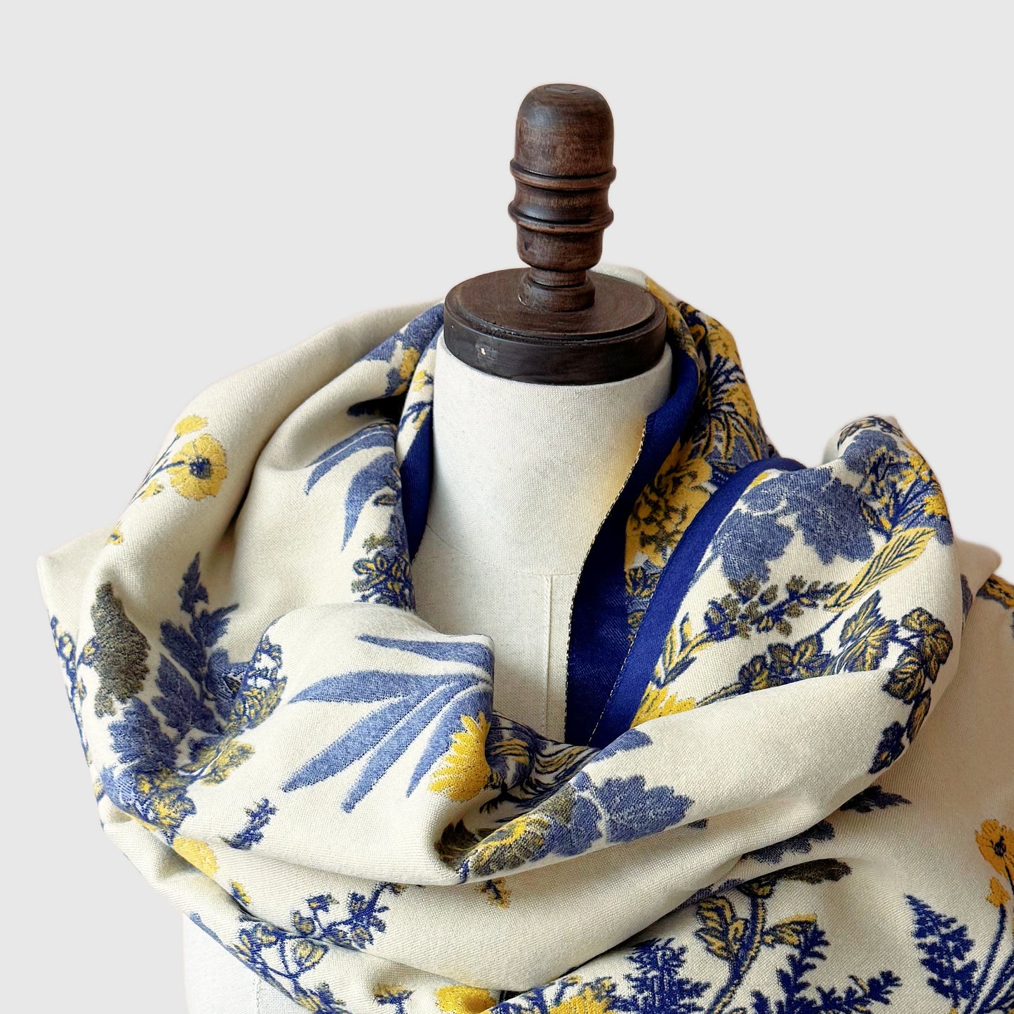 Oversized Floral Shawl Scarf | Merino Wool Blend Wrap