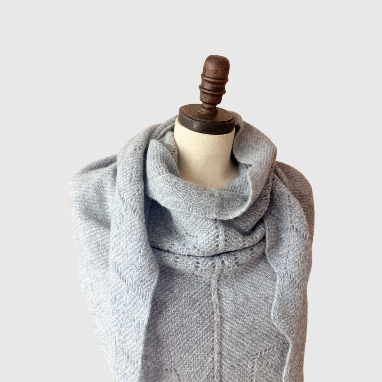 Natural Cashmere triangle shawl | Scalloped Edge Wrap | 5 Colors