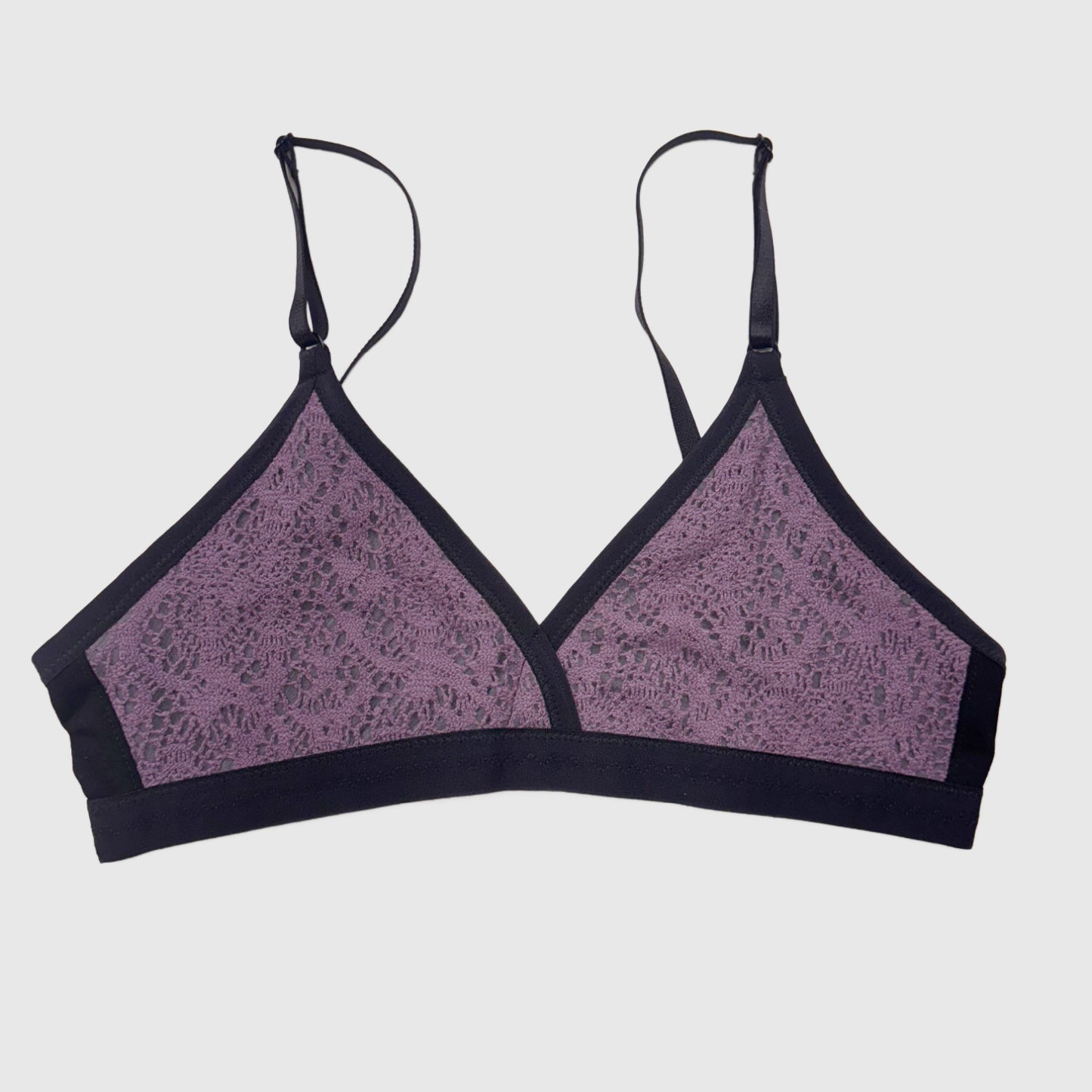 Merino wool lace bra Small/Medium A Cup | Handmade in Canada merino wool underwear and lingerie